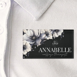 Black And White Elegant Custom Logo Name Tag