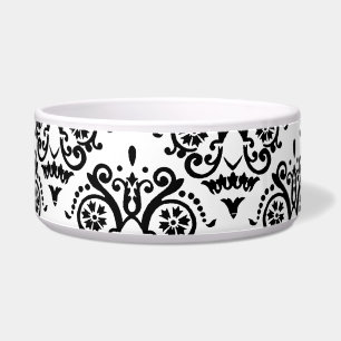 Black and White Elegant Damask Bowl