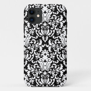 Black and White Elegant Damask iPhone 11 Case