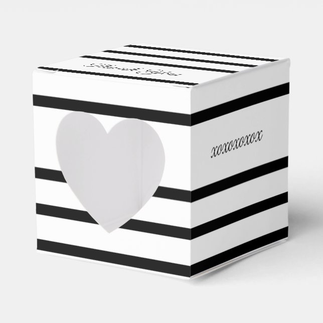 Black And White Elegant Favor Boxes (Front Side)