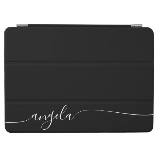 Black and White Elegant Glam Signature Style Name iPad Air Cover