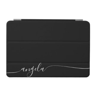 Black and White Elegant Glam Signature Style Name iPad Mini Cover
