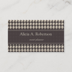 Black and White Elegant Houndstooth Business Card