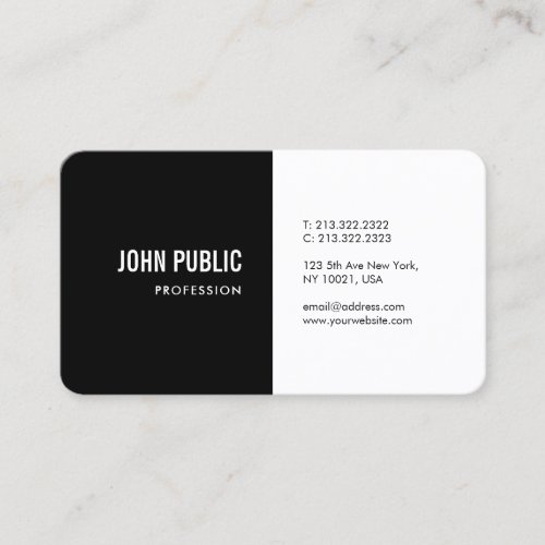 Black And White Elegant Minimalist Modern Template Business Card