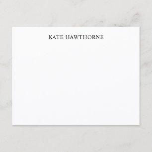 Black and White Elegant Minimalist Note Card