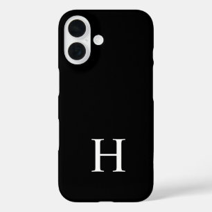 Black and White Elegant Modern Minimalist Monogram iPhone 16 Case