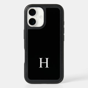Black and White Elegant Modern Minimalist Monogram iPhone 16 Case