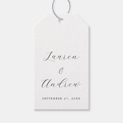 Black and White Elegant Modern Simple Wedding Gift Tags
