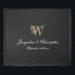 Black And White Elegant Monogram Newlywed Wedding  Duvet Cover<br><div class="desc">Black And White Elegant Monogram Newlywed Wedding Duvet Cover. Personalized black and white and gold monogrammed duvet cover. Perfect gift for newly weds, or beautiful for your own bedroom. Click personalize this template to customize it with your own names, your own monogram initial and your own date quickly and easily....</div>