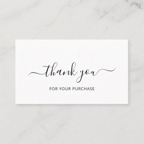 Black and White Elegant Order Thank You Insert