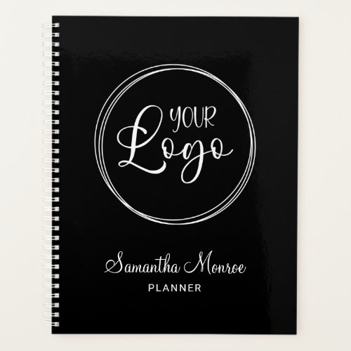 Black and White Elegant Personalized Business Logo Planner