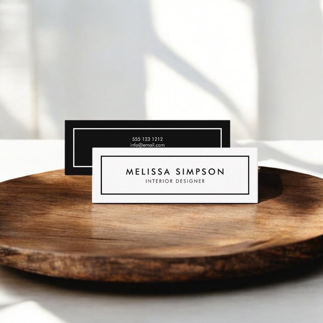 Black And White Elegant Professional Mini Business Card (Creator Uploaded)