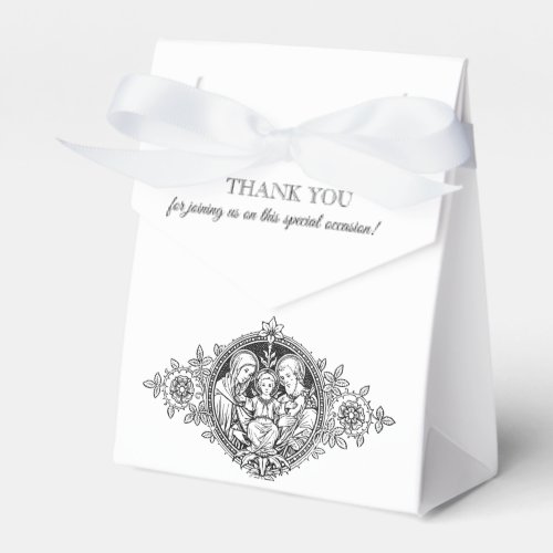 Black and White Elegant Religious Wedding Favor Boxes