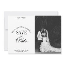 Black and White Elegant Save the Date Card