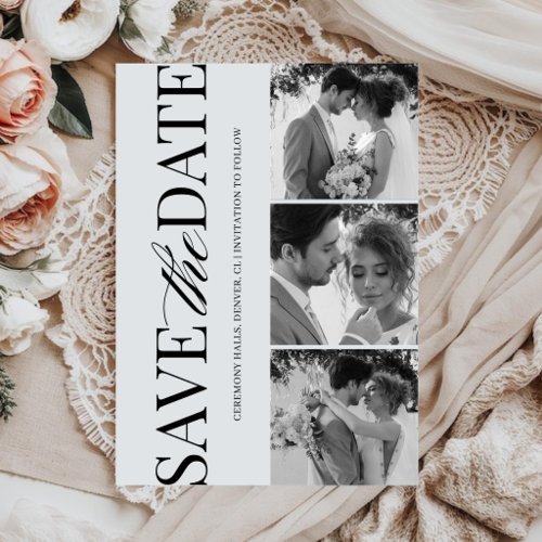 Black and White Elegant Save The Date Card