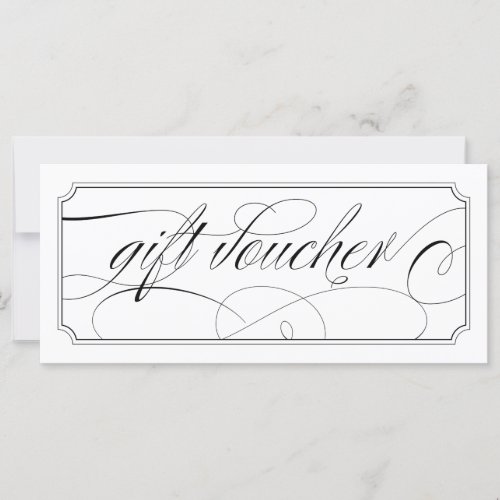 Black and White Elegant Script Gift Vouchers