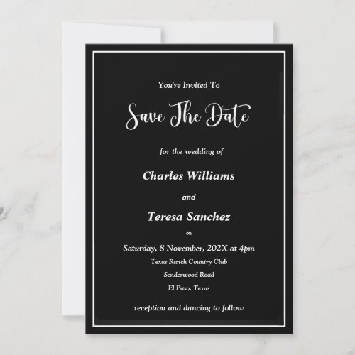 Black and White Elegant Script Invitation