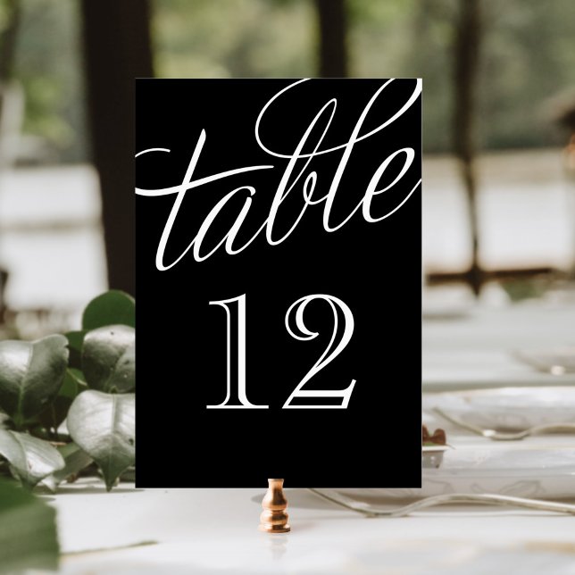 Black and White Elegant Script Table Numbers (Creator Uploaded)