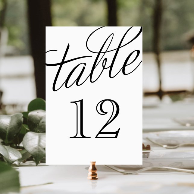 Black and White Elegant Script Table Numbers (Creator Uploaded)