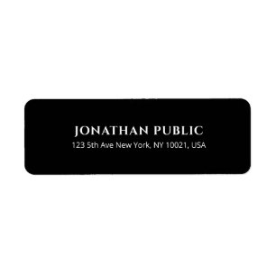Black And White Elegant Simple Template Address Label