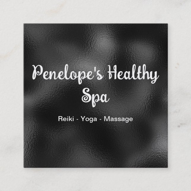 Black and White Elegant Square Business Card (Front)