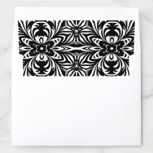 Black and White Elegant Stylish Damask Pattern Envelope Liner