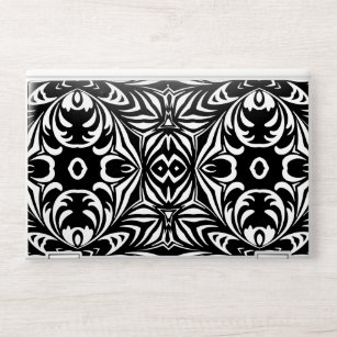 Black and White Elegant Stylish Damask Pattern HP Laptop Skin