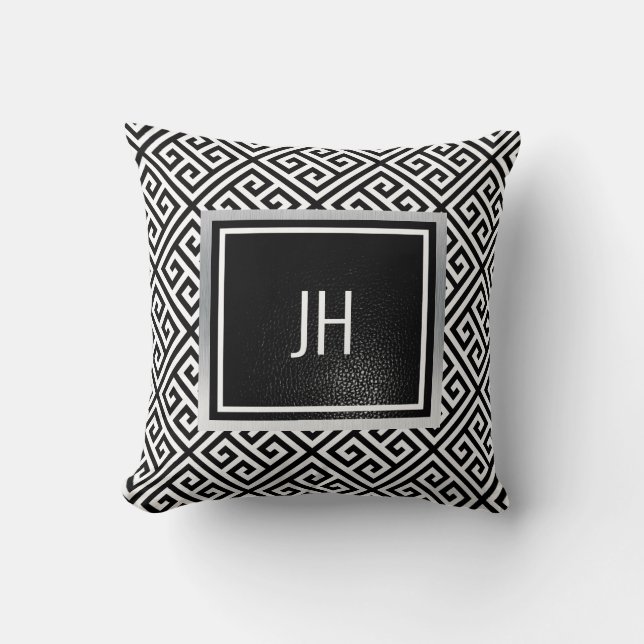 Black and white elegant throw pillow (Front)