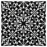 Black and White Elegant Vintage Damask Pattern Fabric