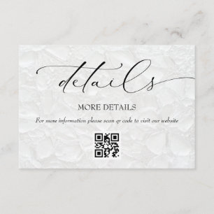 Black and White Elegant Wedding Details Enclosure Card
