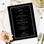 Black And White Elegant Wedding Menu<br><div class="desc">Black And White Elegant Wedding Menu</div>