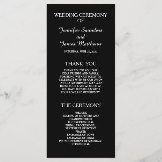 Black and White Elegant Wedding Programs