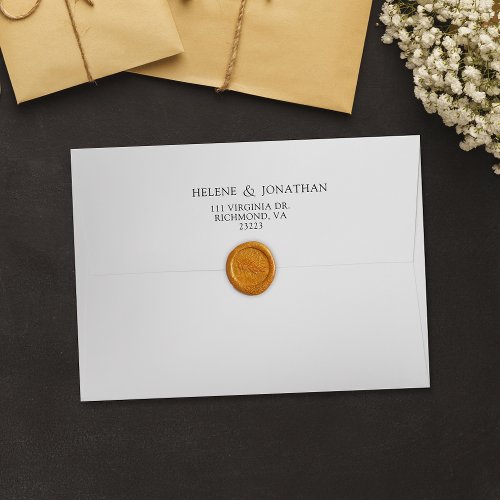 Black And White Elegant Wedding Return Address Envelope