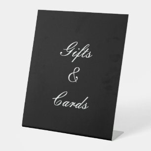 black and white elegant wedding sign