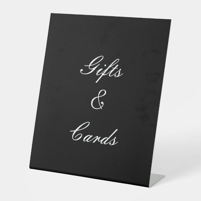 black and white elegant wedding sign (Front)
