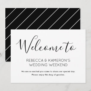 Black and White Elegant Wedding Welcome Invitation