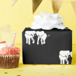 Black and White Elephant Gift Exchange Wrapping Paper<br><div class="desc">White Elephant Gift Exchange Christmas Game Gift Wrapping Paper,  Black and White,  Cute White Elephant Couple Pattern,  see my "White Elephant Gift Exchange" collection for more white elephant gift ideas</div>