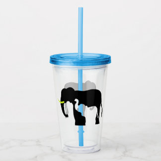 Black and White Elephants Acrylic Tumbler