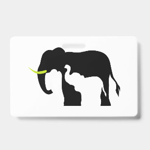 Black and White Elephants Badge