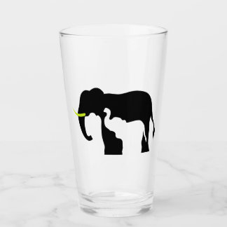 Black and White Elephants Glass
