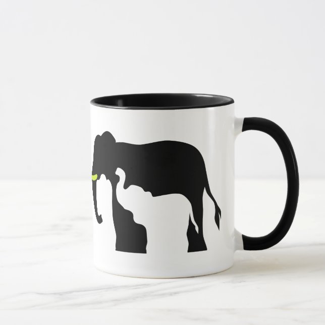 Black and White Elephants Mug (Right)