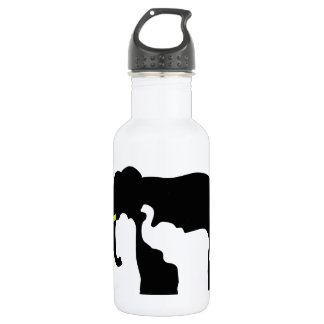 Black and White Elephants Stainless Steel Water Bottle
