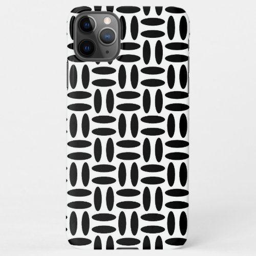 black  and white elliptical circular pattern iPhone 11Pro max case