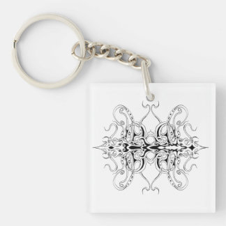 Black and White Empire Tribal Design Keychain