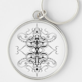 Black and White Empire Tribal Design Keychain