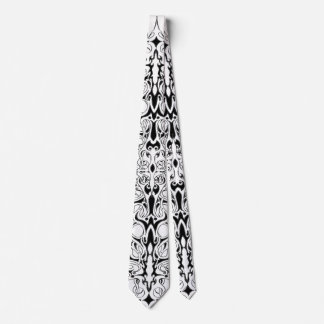 Black and White Empire Tribal Design Neck Tie