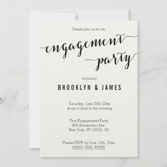 Black And White Engagement Party Invitations | Zazzle.com