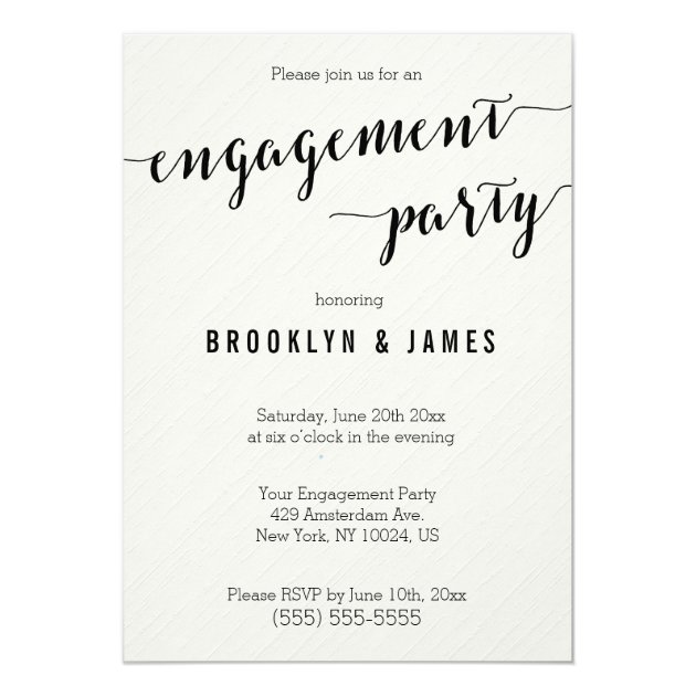 Black And White Engagement Party Invitations