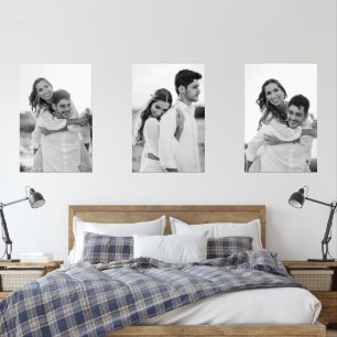 Black and White Engagement Portrait Photos Wall Art Sets