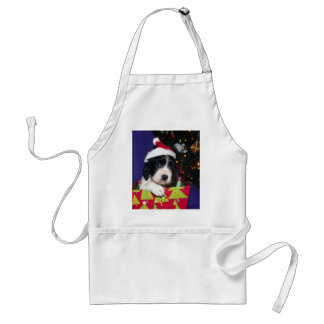 Black and White English Springer Spaniel Christma Adult Apron
